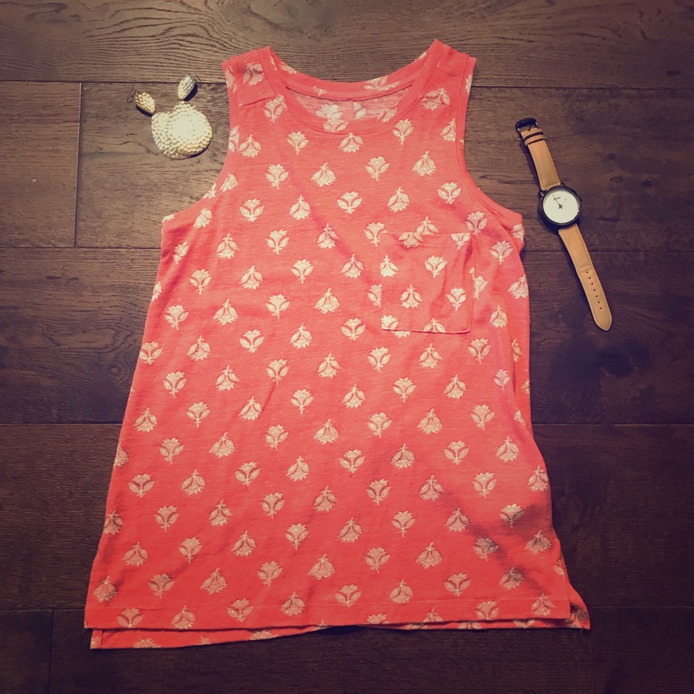 Coral Floral Print Tank